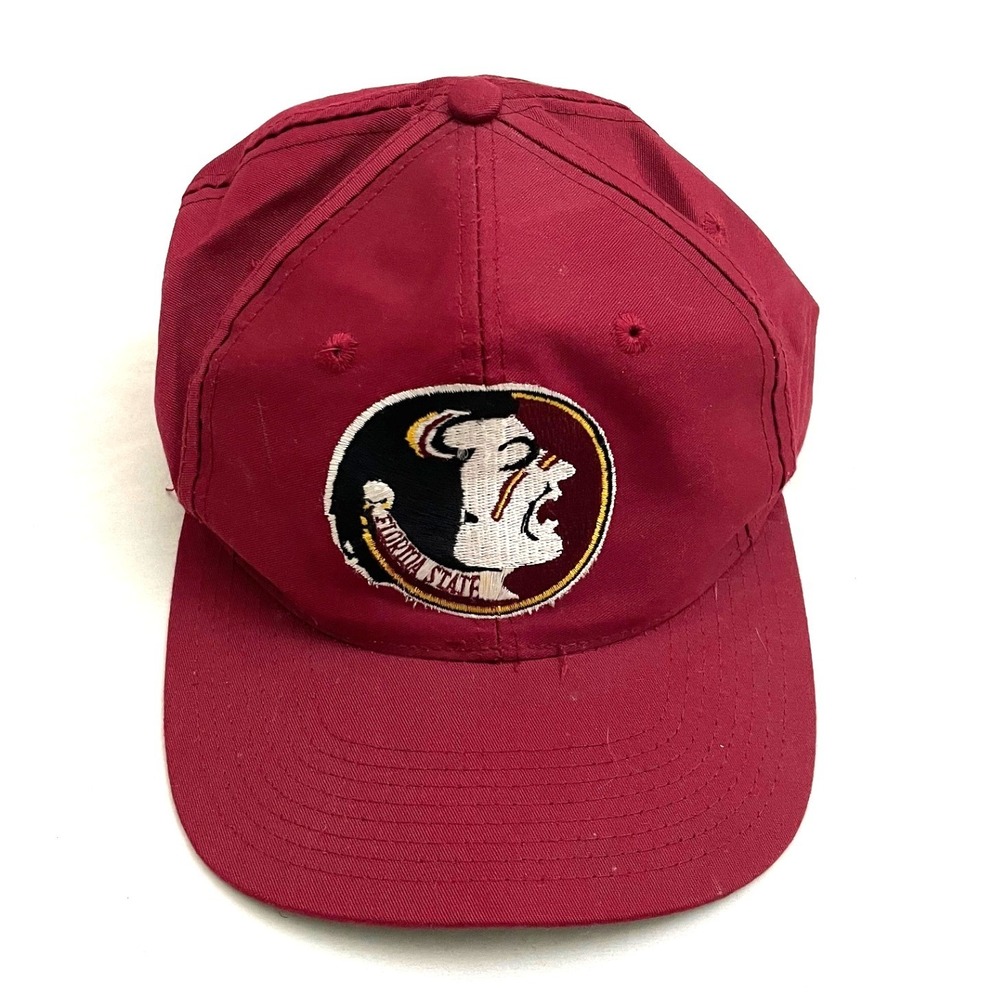 Vintage Florida State Seminoles Snapback Hat Clark Sportswear Red Embroidered